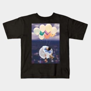 Moon Balloon Boy 1 - carried away on the breeze Kids T-Shirt